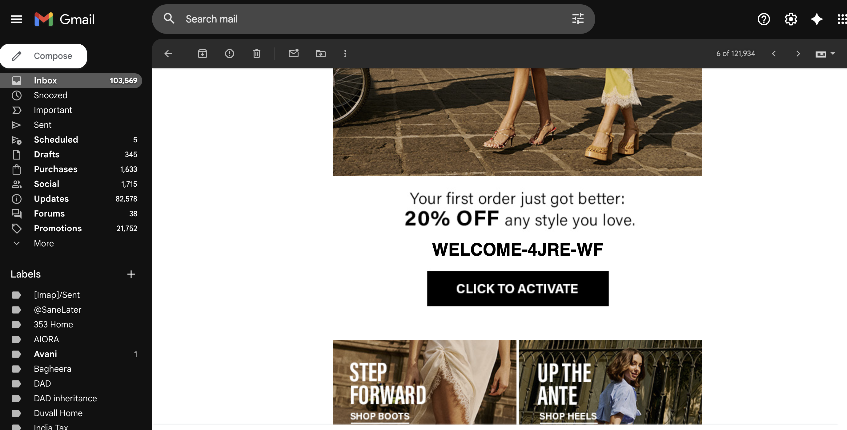 Welcome email with promo code